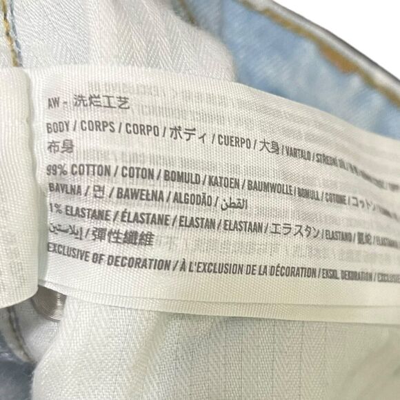 Abercrombie & Fitch 90s Straight Jeans Women’s 29 Short Light Wash Split Hem - Picture 12 of 13